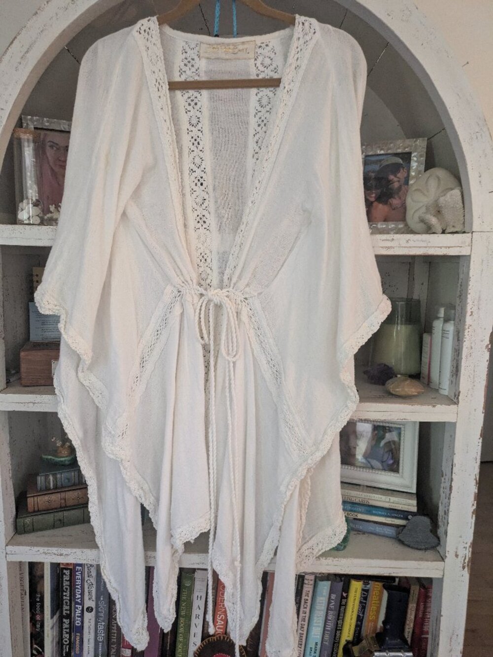 Jen's Pirate Booty kaftan, cover-up white lace kimono